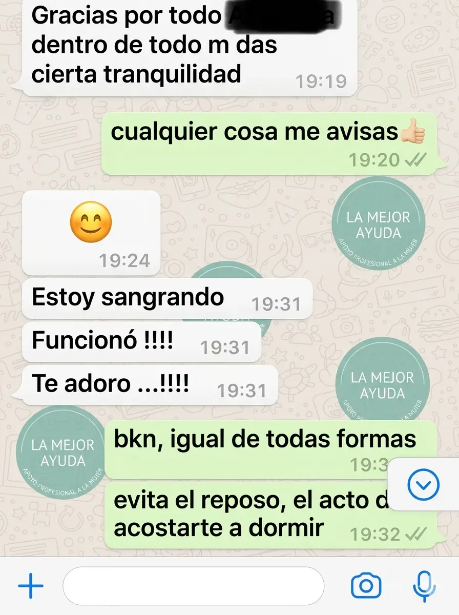 Conversación real de acompañamiento con resultado confirmado