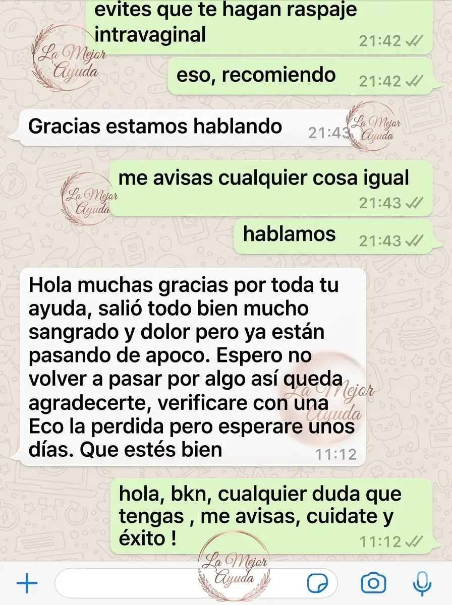 Mensaje real compartido por una mujer acompañada